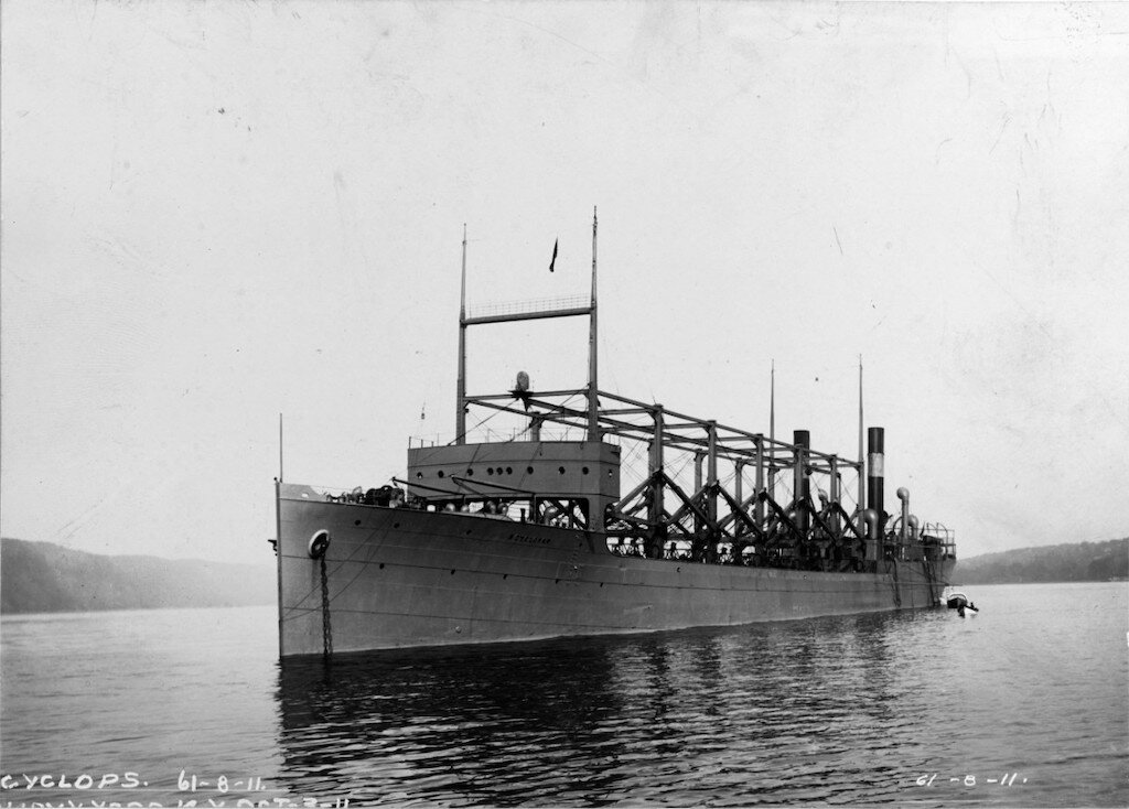 USS Cyclops anchored in the Hudson River. Image: U.S. Naval History and Heritage Command Photograph.