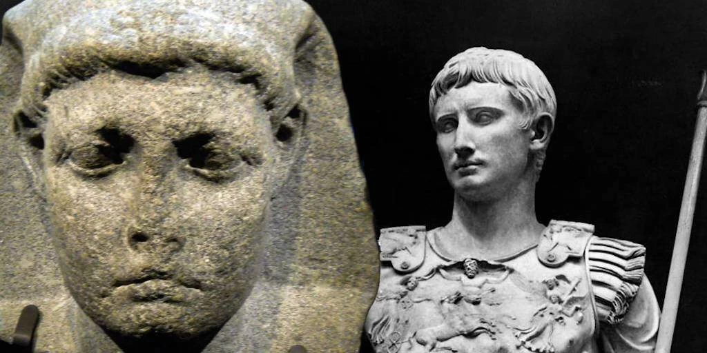 Caesarion (L) was a threat to Roman Emperor Augustus (Octavian) (R).