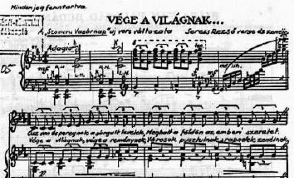 Original sheet music to Gloomy Sunday