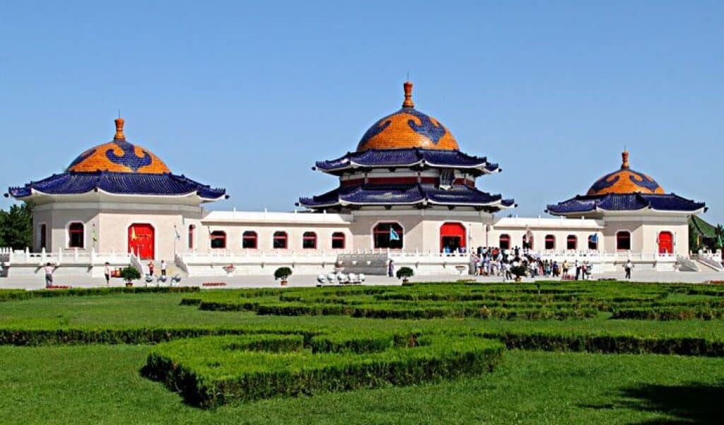 Genghis Khan Mausoleum in Ordos, Mongolia. His true burial place is a mystery.