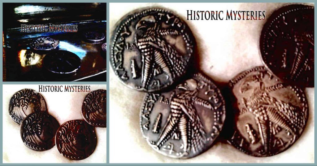 Photos of Saint Thomas' silver coins. Images provided to Historic Mysteries by Paula Gruber.