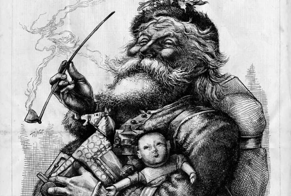1881 illustration by Thomas Nast. This drawing shaped the modern image of Santa Claus.