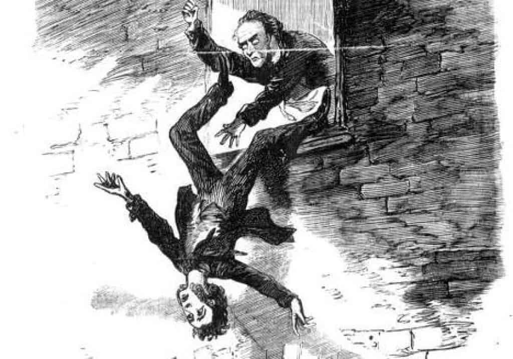 An artist's depiction of Thomas Farrant's death.