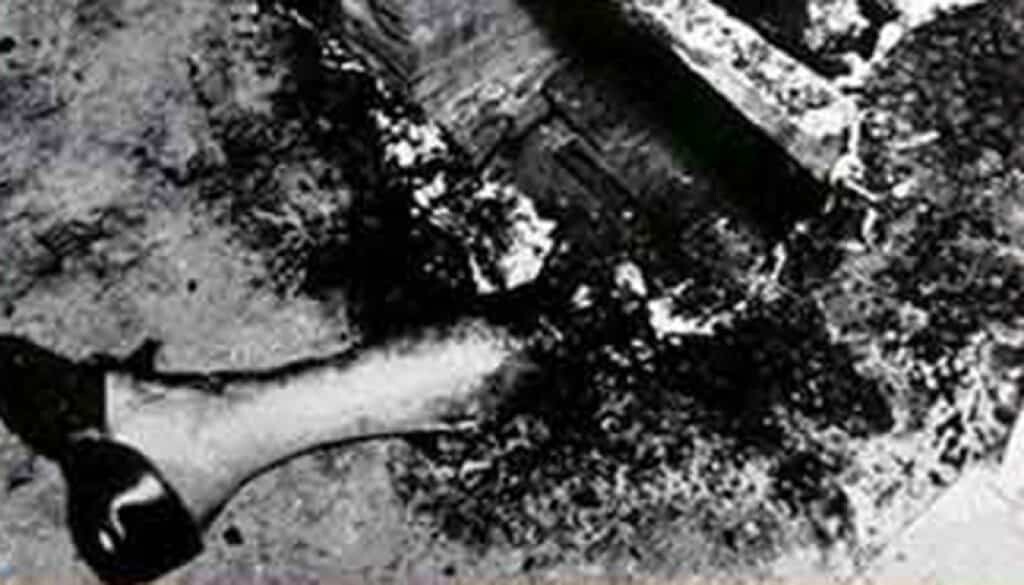 The consumed remains of Mary Reeser. Only a left foot remained.