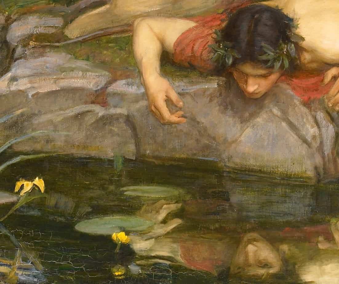 Image result for narcissus weeps in modern painting