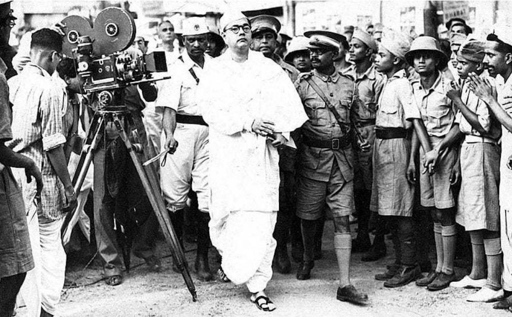Chandra Bose at the AICC meeting in 1939. Public domain.