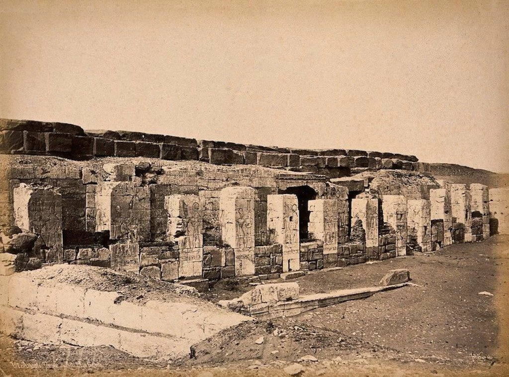 The Temple of Seti I at Abydos, Egypt. Photograph by Pascal Sébah, ca. 1875.