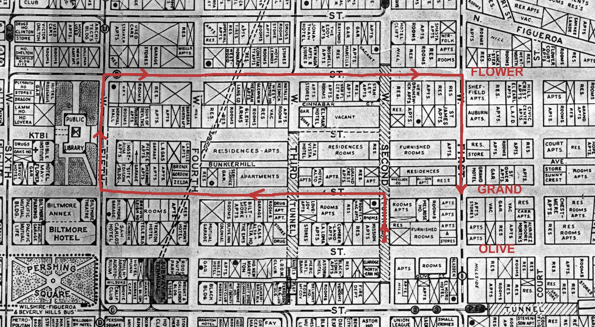 A Drive Through Bunker Hill, Los Angeles, CA in 1948 Historic Mysteries