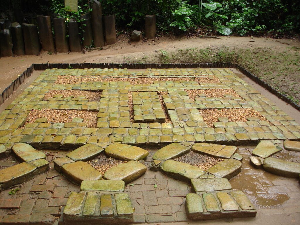 A ground mosaic or decorated pavement in La Venta.