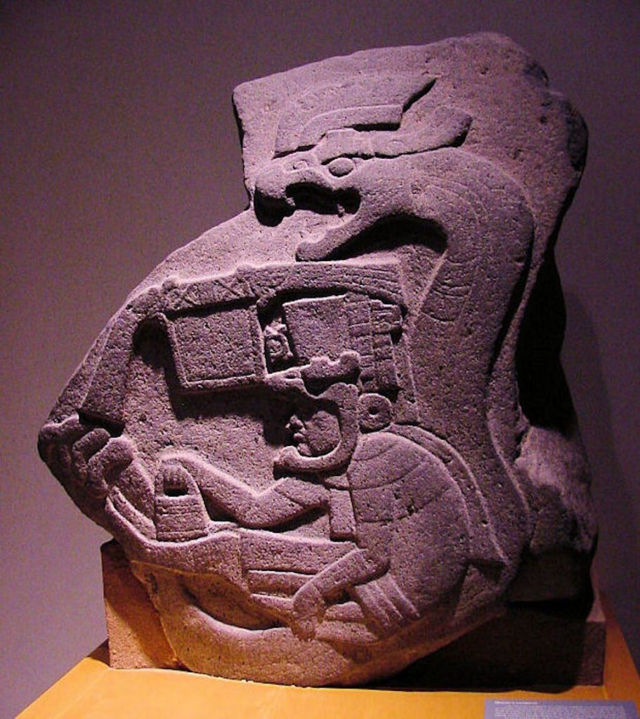 Stela 19 at La Venta shows a depiction of the Feathered Serpent God. Image: Audrey and George Delange. Wikipedia Commons.