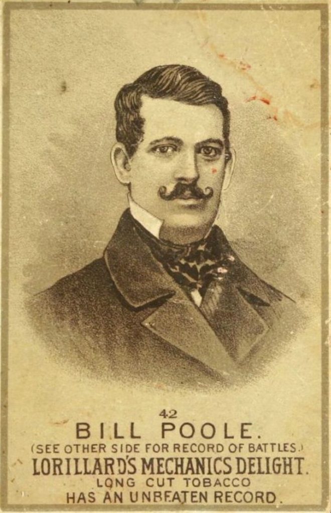 A tobacco card portrait from the 1880s of Bill Poole.