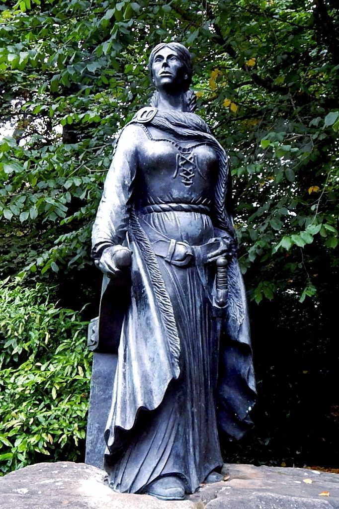 Statue of Grainne Mhaol Ni Mhaille at Westport House, Co. Mayo, Ireland.