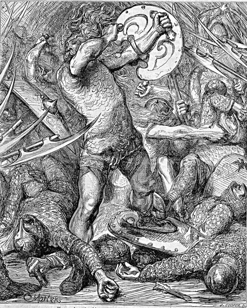 Hereward the Wake fighting Normans.