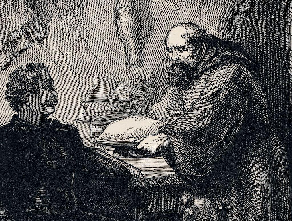 Friar Tuck meets Richard the Lionheart in Ivanhoe (1886).