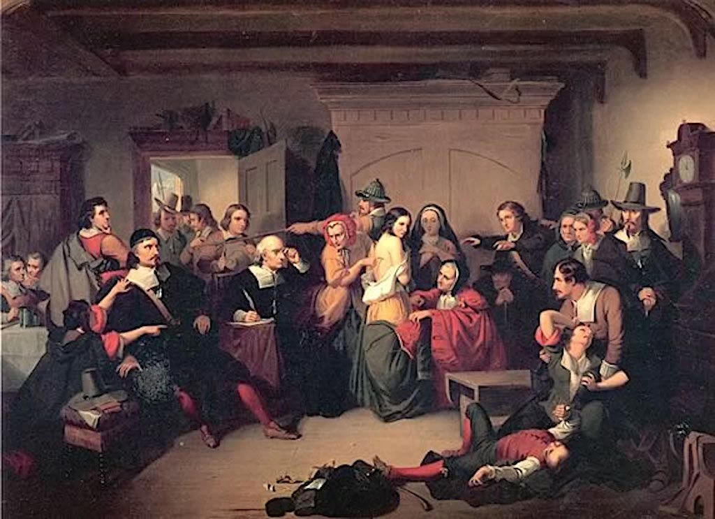 The Malleus Maleficarum prescribed examinations for suspect witches. “Examination of a Witch” by Thompkins H. Matteson, 1853.